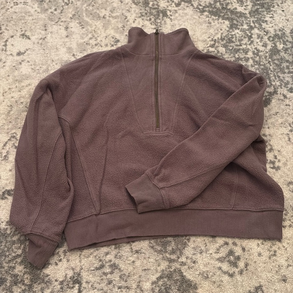 grayish purple half zip up